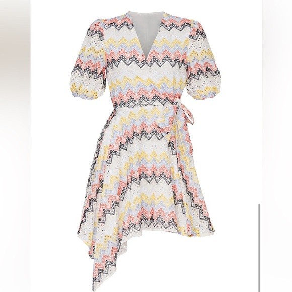 N12H Printed Alice Dress White Multicolor Eyelet - Picture 6 of 7
